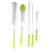5-Piece Water Bottle and Cup Brush Set, Long Handles, Green view 1