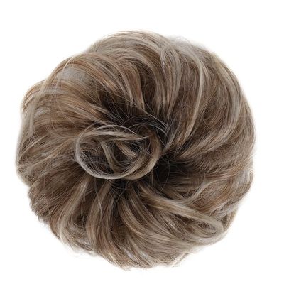 Curly Wavy Synthetic Donut Bun Hairpiece with Elastic Band