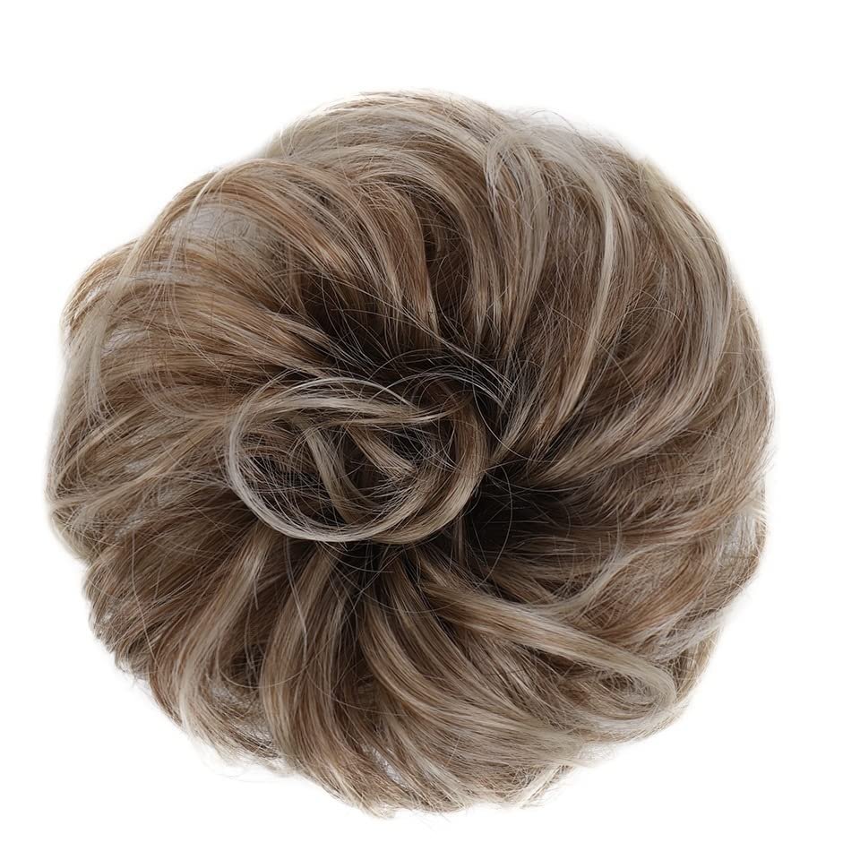 Curly Wavy Synthetic Donut Bun Hairpiece with Elastic Band