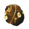 Gold Rose Print Women's Reusable Waterproof Shower Cap view 2