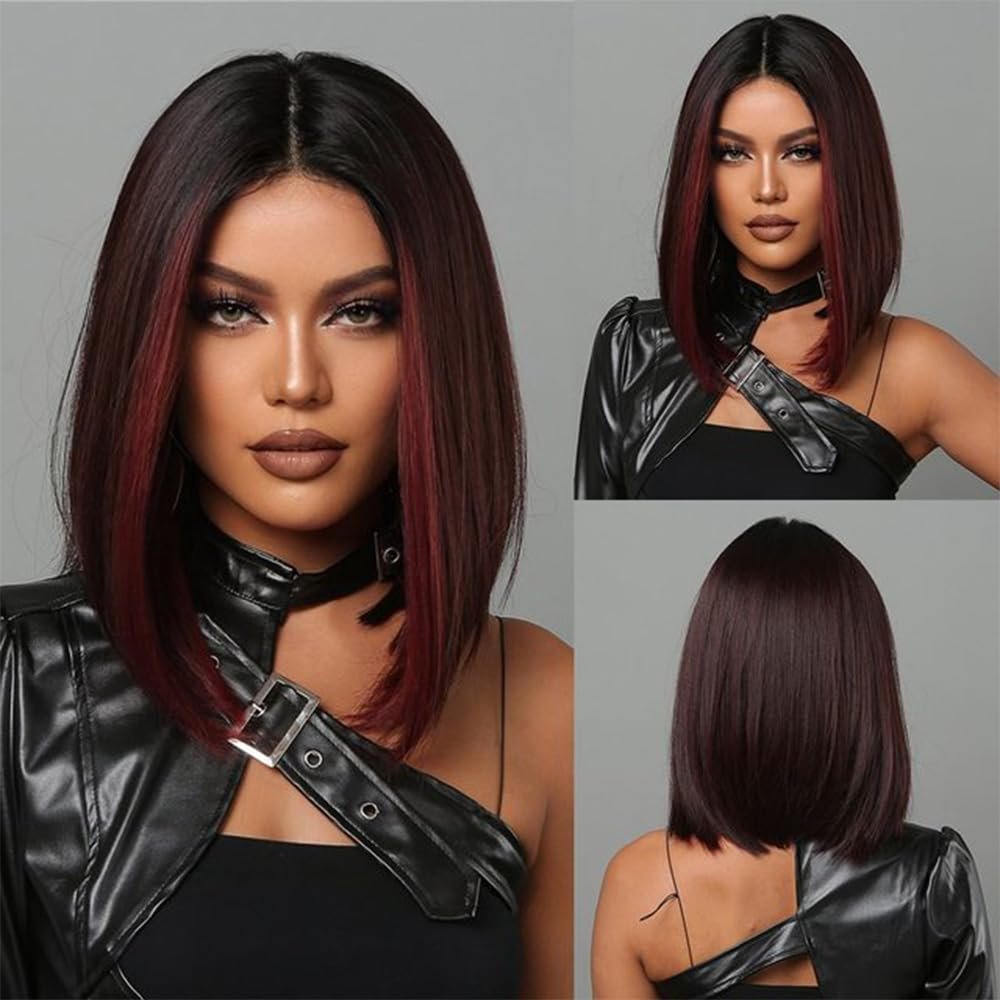 FASHION IDOL 25 cm Bob Lace Front Wig, Pre-Plucked Brazilian Virgin Human Hair