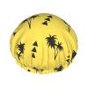 Yellow Palm Shower Cap for Women, Adjustable and Double-Layer Waterproof view 1