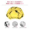 Yellow Palm Shower Cap for Women, Adjustable and Double-Layer Waterproof view 4