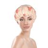 Pink Mushroom Shower Cap for Women, Adjustable, Double-Layer Waterproof view 3