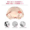 Pink Mushroom Shower Cap for Women, Adjustable, Double-Layer Waterproof view 4
