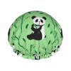 Cute Cartoon Panda Shower Cap for Women, Adjustable, Double-Layer Waterproof, Reusable view 1