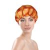 Women's Bean and Tomato Sauce Print Shower Cap, Adjustable, Double-Layer Waterproof, Reusable view 3