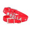 SARUEL DIY Personalized Name Dog Collar with Buckle, Red, L view 1
