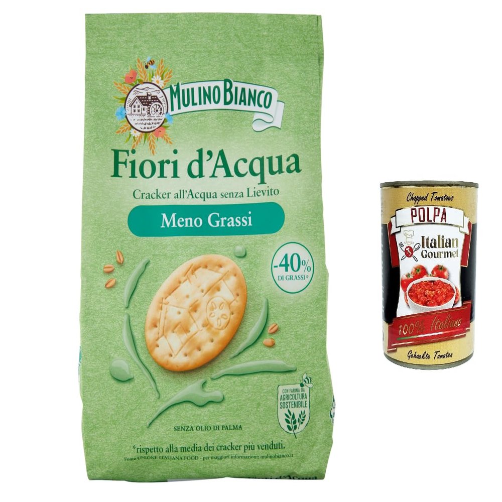 Italian Gourmet Bundle: 12 x Fiori d'Acqua Meno Grassi, 250 g + Italian Gourmet Polpa