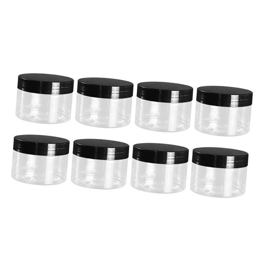 Healeved 8-Pack 120 ml Small PET Cream Jars, Round, Leakproof