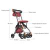 HWSY Folding Rollator with Seat, Storage Bag and Dual Braking System view 2