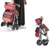 HWSY Folding Rollator with Seat, Storage Bag and Dual Braking System view 4