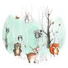 WANDKIND Forest Animals Round Wall Decal for Kids’ Room V282 | Hand-Drawn | Nursery Sticker | Baby Room Wall Decor | Nature Adventure (100 x 100 cm) view 3