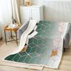 Turquoise Ombre Sherpa Blanket, Geometric Honeycomb Throw, 75 x 100 cm, Gray Gradient view 2