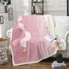 Pink Ombre Geometric Fleece Blanket, 130 x 150 cm, Rose Gold Sequin Print Sherpa Throw view 1