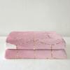 Pink Ombre Geometric Fleece Blanket, 130 x 150 cm, Rose Gold Sequin Print Sherpa Throw view 3