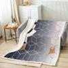 Black Ombre Sherpa Geometric Honeycomb Throw Blanket, Gray Gradient, 130 x 150 cm view 2