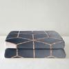 Black Ombre Sherpa Geometric Honeycomb Throw Blanket, Gray Gradient, 130 x 150 cm view 3