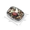 Sea Pebble Rocks Stones Pill Organizer, 2 Compartments, Portable Metal Medicine Case view 3
