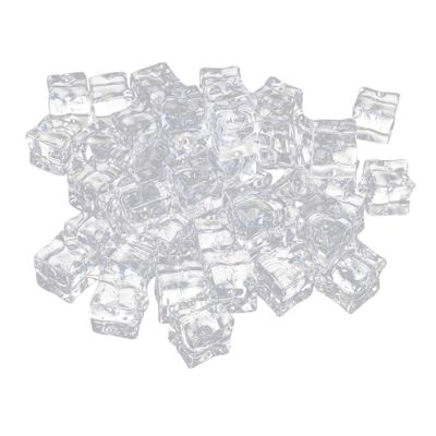 FOMIYES Acrylic Fake Ice Cubes, 50 Pieces, 20 mm, Clear