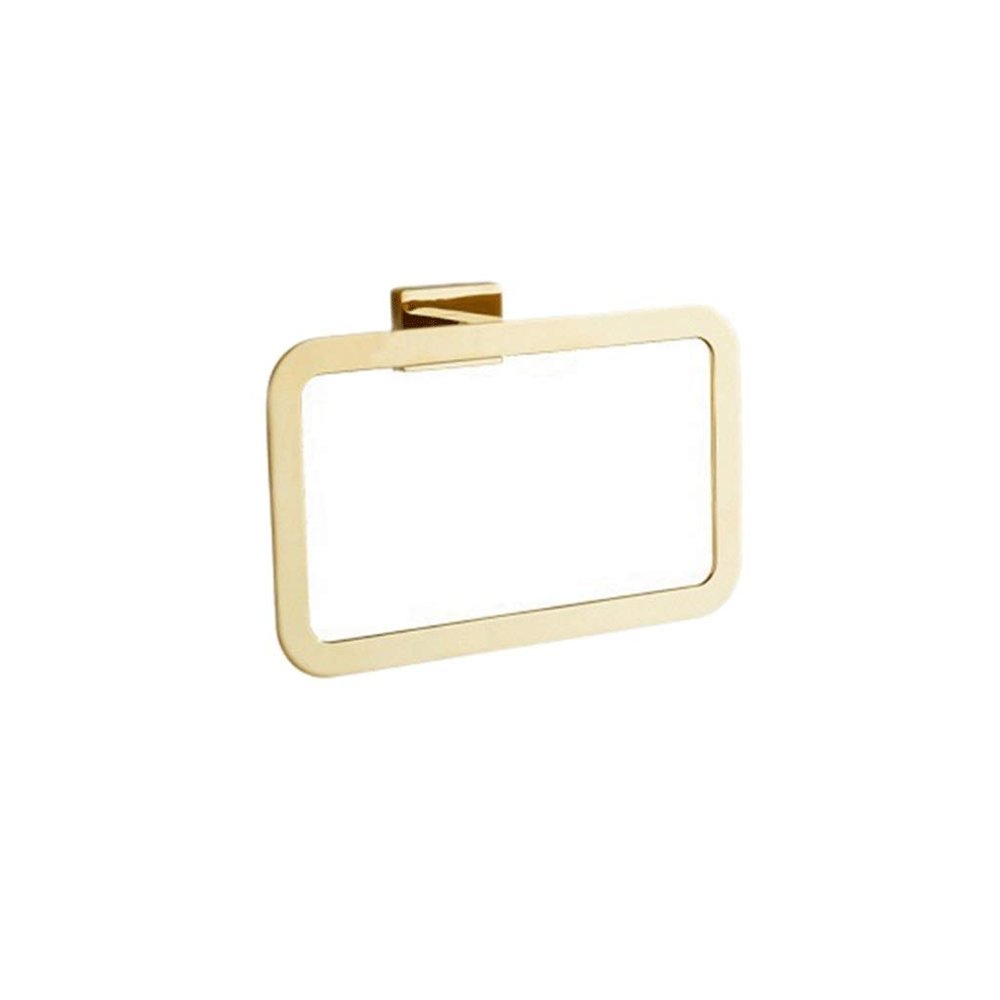 FFOCCO Gold Square Wall-Mounted Towel Ring