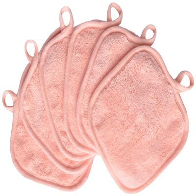 BloomSesame Reusable Microfiber Makeup Remover Cloths, Orange, 6-Pack, 13 x 13 cm