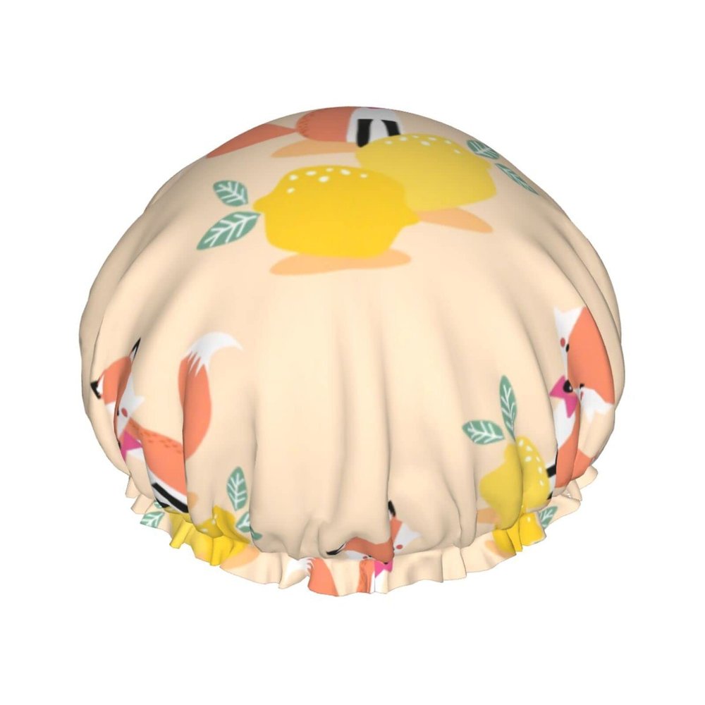 Reusable Fox-Pattern Shower Cap
