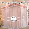 BUJOG Pink Princess-Style Bed Canopy Mosquito Net, 150 x 200 x 200 cm view 4