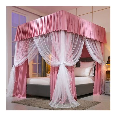 Mosquito Net for 1.8 m/6 ft Bed, 4-Post Support Canopy, Princess-Style Bed Curtain, Style 1, 1.8 x 2.2 x 2 m