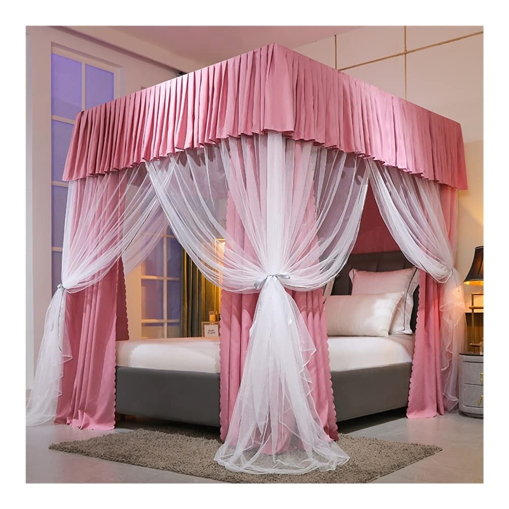Mosquito Net for 1.8 m/6 ft Bed, 4-Post Support Canopy, Princess-Style Bed Curtain, Style 1, 1.8 x 2.2 x 2 m