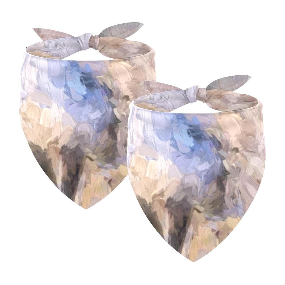 Dog Bandanas with Wildlife, Forest, and Bird Designs, Chiffon Triangle Bibs, 2 Pieces