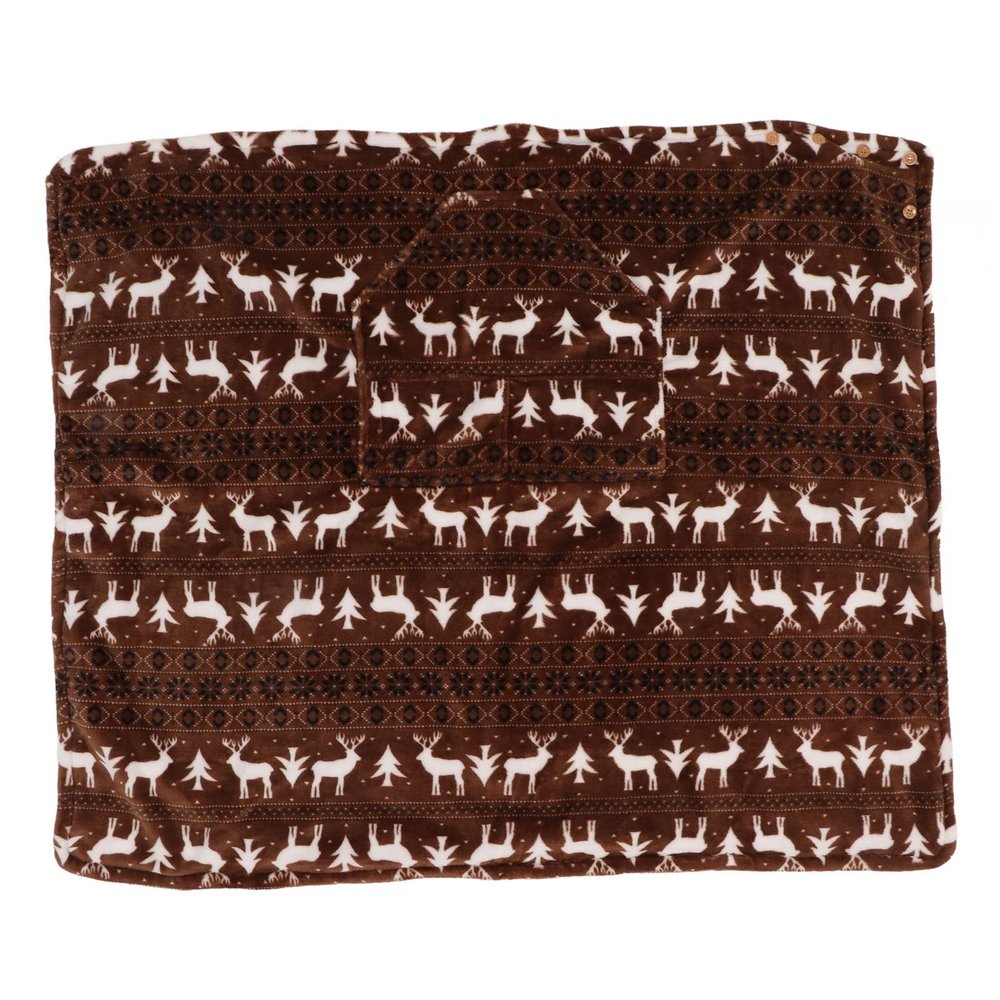 UPQRSG Thick Fleece Wheelchair Blanket, Warm Plush Leg Wrap, Brown