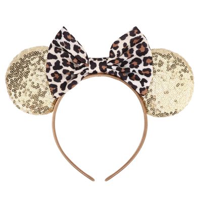 DRESHOW Mouse Ears Bow Headband, Glitter Party Cosplay Accessory
