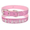 SARUEL Personalized Dog & Cat Collar with Charms, Custom Name, Pink, L (36–46 cm) view 1