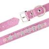 SARUEL Personalized Dog & Cat Collar with Charms, Custom Name, Pink, L (36–46 cm) view 4