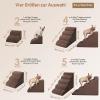 EHEYCIGA Dog Stairs for Small Dogs, 40 cm High, 3 Steps, Brown view 3