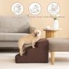 EHEYCIGA Dog Stairs for Small Dogs, 40 cm High, 3 Steps, Brown view 4