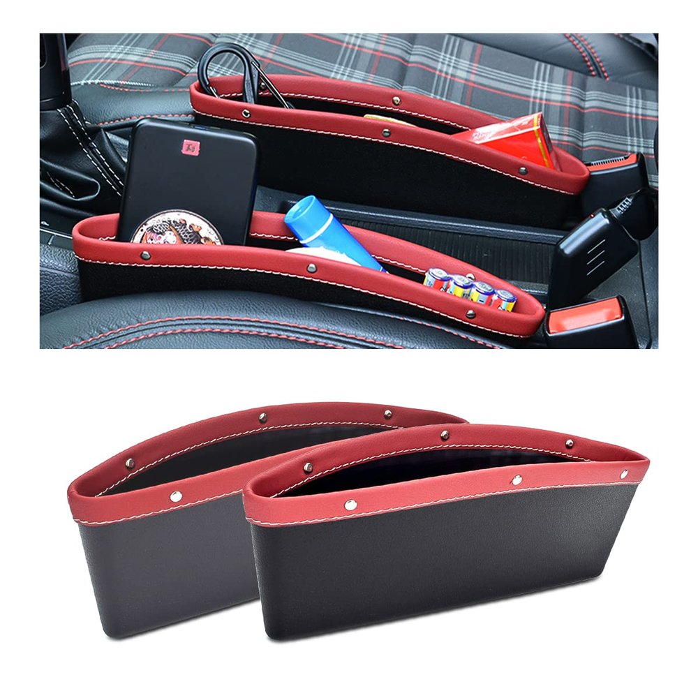 CGEAMDY Car Seat Gap Storage Organizer, Front Seat Gap Filler, Red
