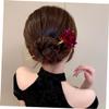 Red Rose Hair Stick with Rhinestones for Women view 4