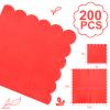 Fuutreo Red Cocktail Napkins, 2-Ply, Scalloped Edge, 5 x 5 in Folded, 200 Count view 2