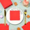 Fuutreo Red Cocktail Napkins, 2-Ply, Scalloped Edge, 5 x 5 in Folded, 200 Count view 3