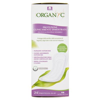 Organyc Ultra-Thin Pads for Urinary Leakage, 100% Certified Organic Cotton, 24 Count