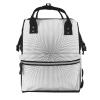 Black Diaper Backpack with Printed Round-Dot Pattern, One Size view 1