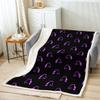 Homewish Purple Unicorn Fleece Blanket 100 x 130 cm, Neon Unicorn Throw Blanket, Cartoon Horse Sherpa Blanket, Girly Horse Fuzzy Blanket, Soft Lightweight Plush Blanket for Bedroom Decor, Black view 2