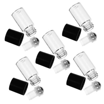 Small 2 ml Glass Roll-On Bottles, Black Roller Ball Bottles