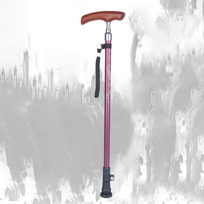 Walking Cane for Seniors, Adjustable Lightweight Offset Aluminum Cane with Handle and Wrist Strap