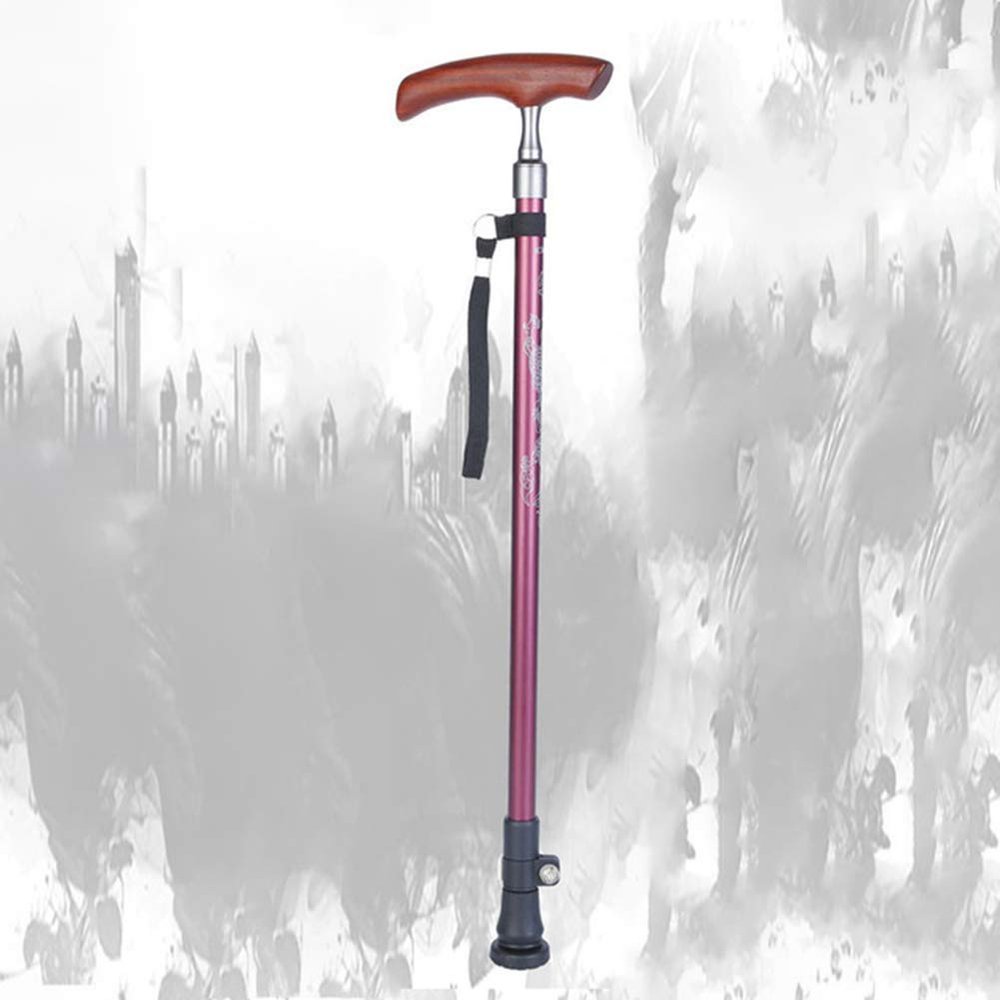 Walking Cane for Seniors, Adjustable Lightweight Offset Aluminum Cane with Handle and Wrist Strap