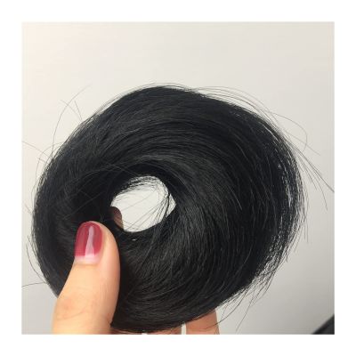 Human Hair Donut Chignon Hairpiece with Elastic Band