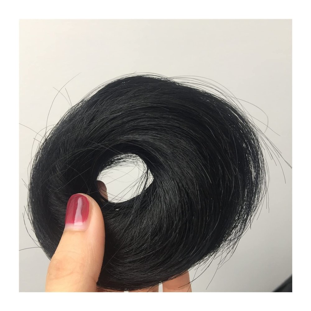 Human Hair Donut Chignon Hairpiece with Elastic Band