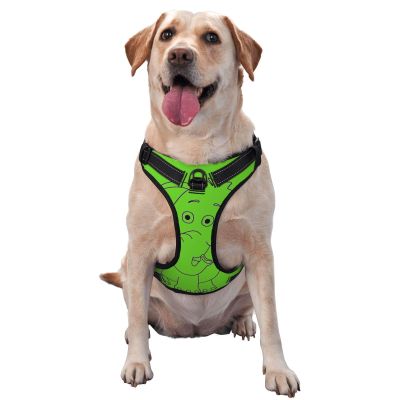 Dog Harness with Elephant Pattern for Large Dogs, Adjustable, Reflective, White